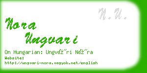 nora ungvari business card